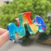 Dopamine Rainbow Clip M-Shaped Colorful Fresh Hair Clip High-Grade Hair Clip Shark Clip Medium Hair Accessories For Women