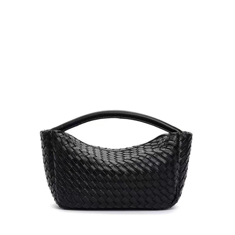 

Кожаная плетеная сумка для ланча женская новая модная сумка подмышку дамская сумочка сумка-мессенджер нишевая легкая роскошь сумка высокого класса 23*13*8cm чёрный