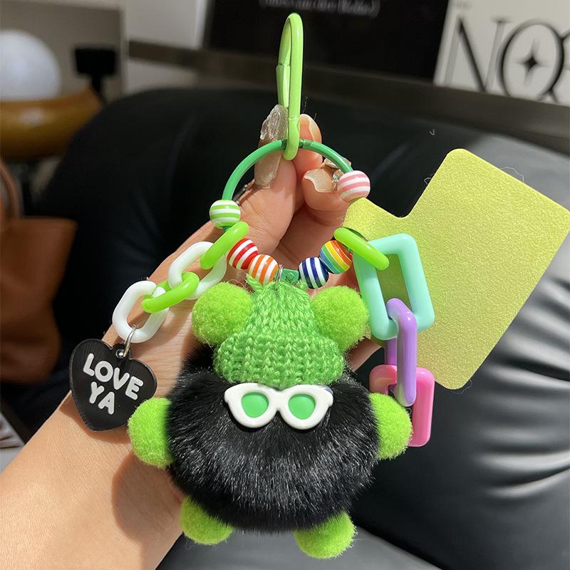 Adorable Plush Keychain DIY Cartoon Character Bag Charm for Backpack Keys