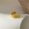 Stainless Steel Sunflower Flower Rings for Women Exquisite Gold Silver Color Irregular Texture Finger Rings Wedding Jewelry Gift