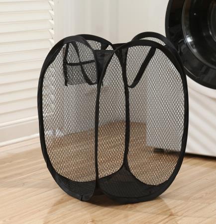 

Mesh Foldable Dirty Clothes Basket, Monochrome Minimalist Dirty Clothes Basket, Household Bathroom Laundry Basket Expandable чёрный
