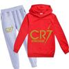 Completo con Felpa e Pantaloni da Calcio CR7 per Ragazzi, Età 3-12 Anni, Tuta Sportiva 2 Pezzi per Primavera e Autunno
