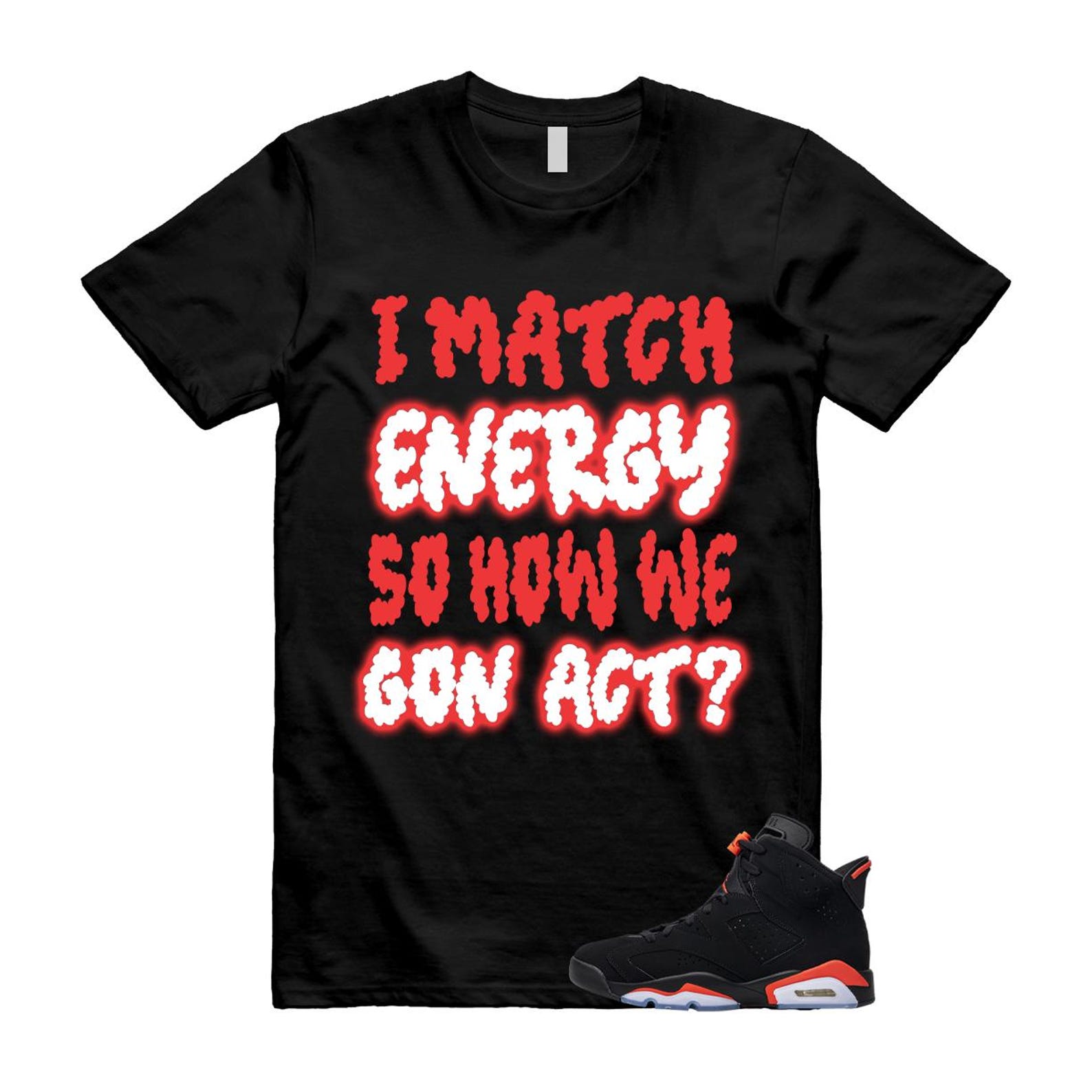 6 Infrared Salesman Black Red T Shirt Match MATCH M