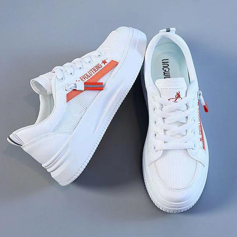 White Shoes for Women Spring New Breathable Mesh Panel Shoes for Women Versatile Student Casual Sports Mesh Shoes