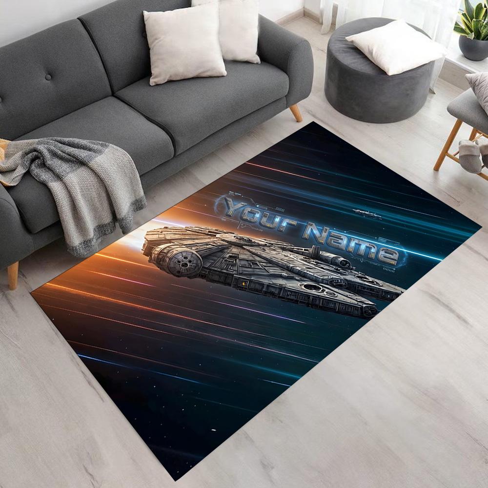 Star Wars Customize Your Name Area Rug Perfect for Balcony Dormitory Bedrooms Playrooms Anti-slip Rug Anime Office Decor Gift for Festivals