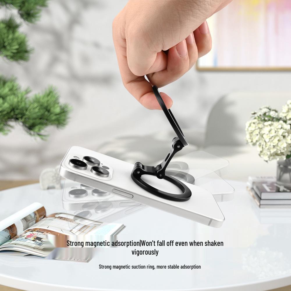 Cross-Border Double-Sided Magnetic Phone Stand: Folding, Rotating, Essential for Desktops.