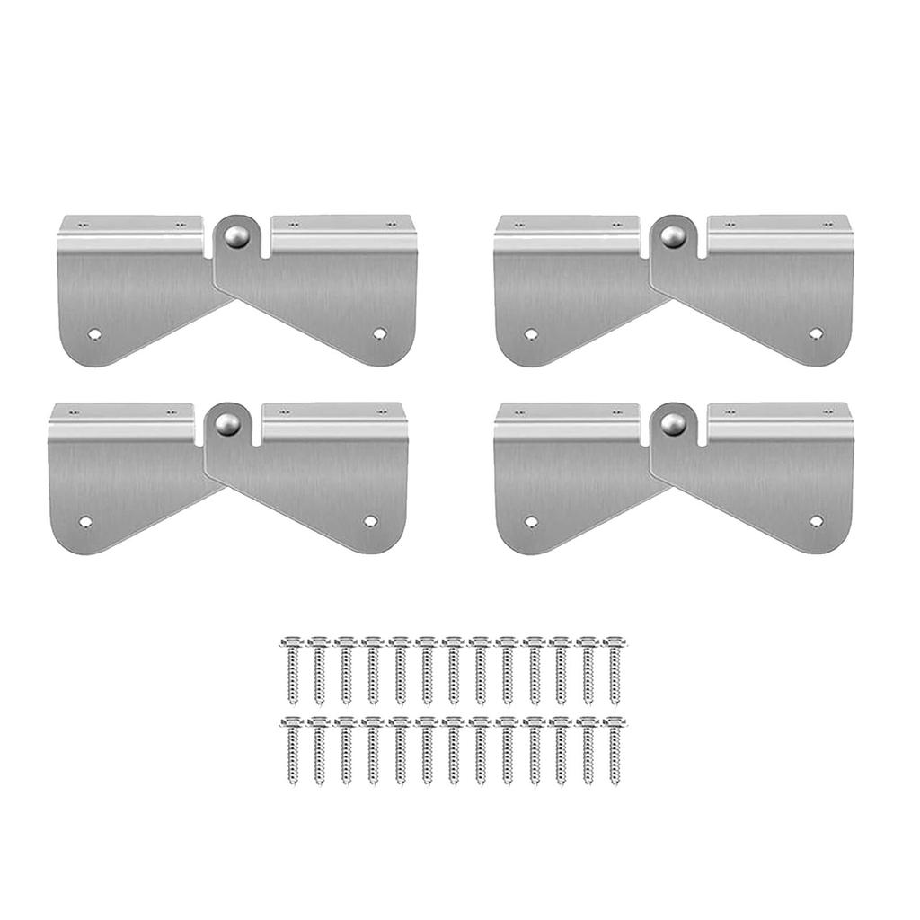 4 Sets Gutter Downspout Extension Hinge Stainless Steel Flip Up Hinge for Rectangle Square