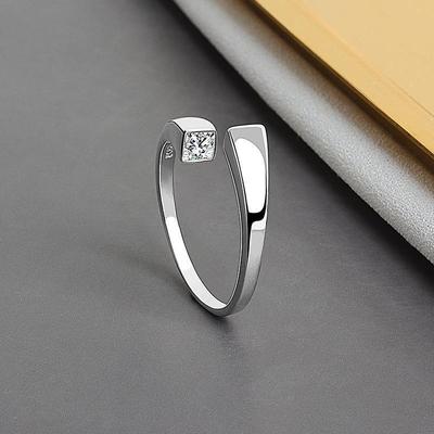 Korean Creative Ins Wind Set Fine Diamond Open Alloy Ring Is Fashionable Adjustable Women'S Fashion Jewelry