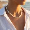 Boho Beach Style Starfish Necklace For Women Colorful Irregular Stone Beads Choker Neck Chain Girl Summer Party Vacation Zircon