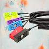 D-tap 4-way Splitter Cable Adapter Cord Candy Color Spring Coiled Wire Line
