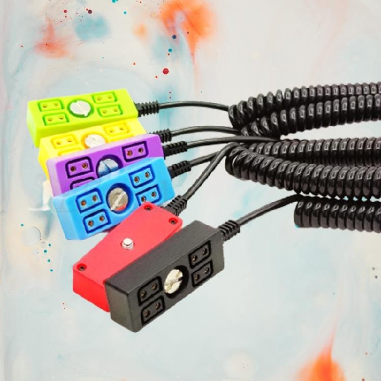 D-tap 4-way Splitter Cable Adapter Cord Candy Color Spring Coiled Wire Line