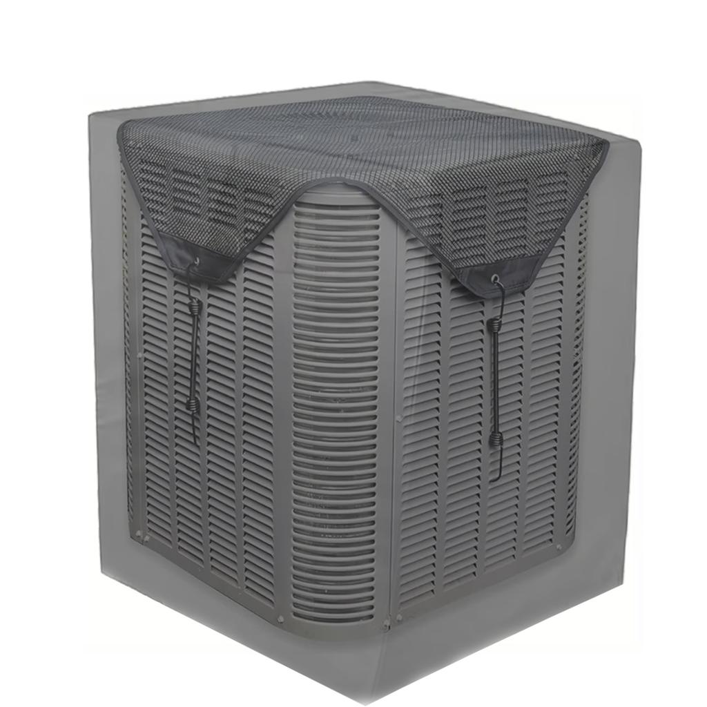 2pcs Full Breathable Mesh Air Conditioner Cover with Detachable Waterproof Top - Outdoor AC Protection Against Dust and Weather