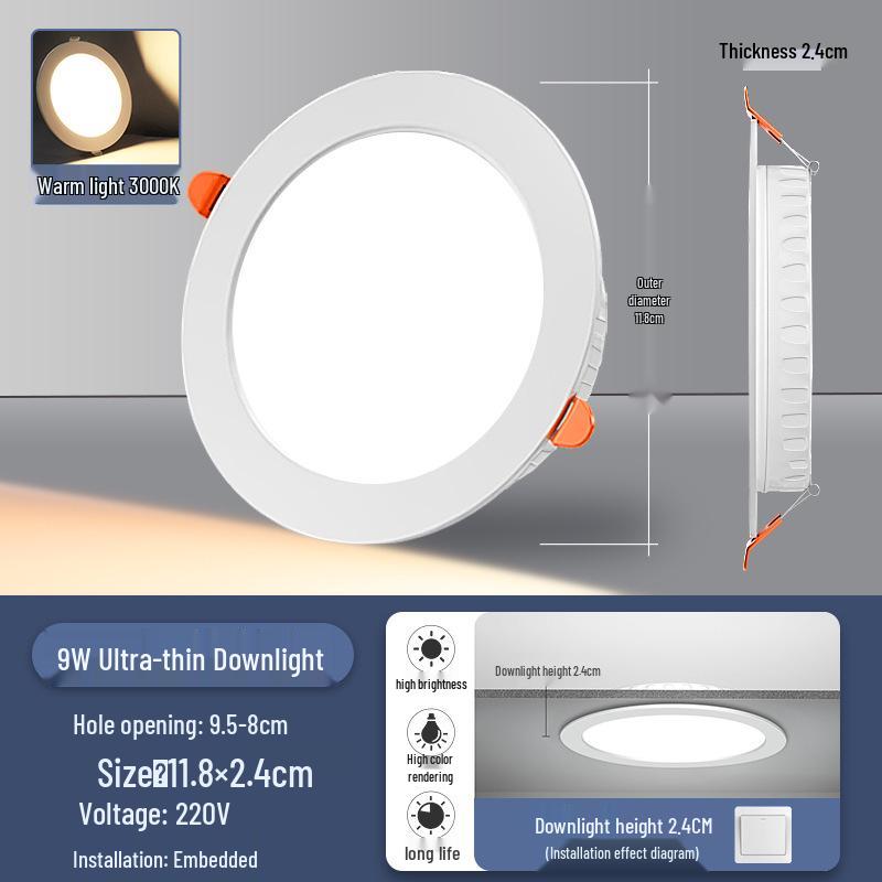 Ultra-thin LED Recessed Downlight for Commercial Ceilings