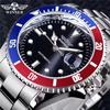 Winner Men's Automatic Mechanical Watch Waterproof Full Stainless Steel Strap Calendar Luminous Casual Business Watches For Men