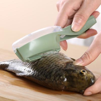 Herramienta para Escamar y Raspar Pescado con Tapa para Cocina Doméstica, Eliminación Manual de Escamas de Pescado y Herramientas para Mariscos