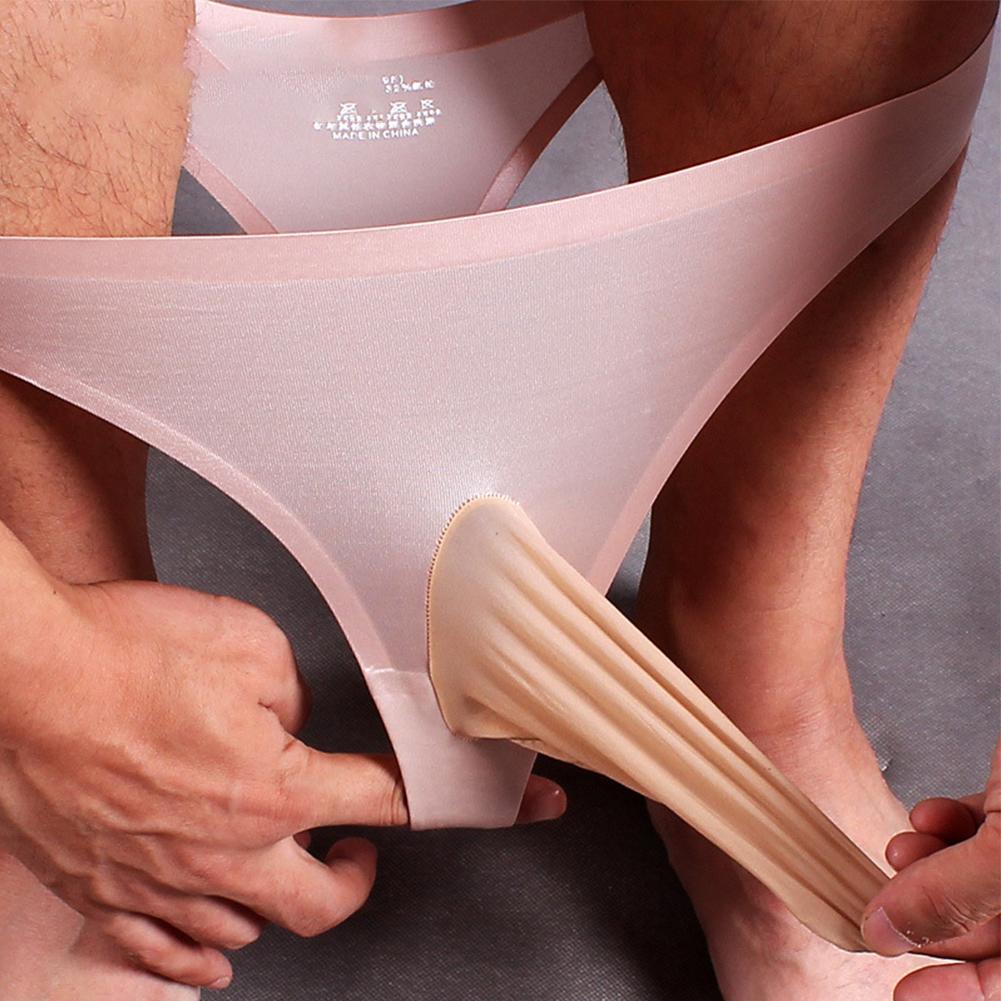 Men Sexy Underwear Ice Silk Underpants Mens G-Strings Pouch Bikini Gay Temptatio Jj Sleeve Erotic Lingerie Elastic Smooth Thongs