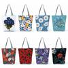 High Capacity Shoulder Bag Shopping Bags Bright Colors Floral Print Handbag Casual Travel Multi Functional Beach Bag Commuting Tote Bag