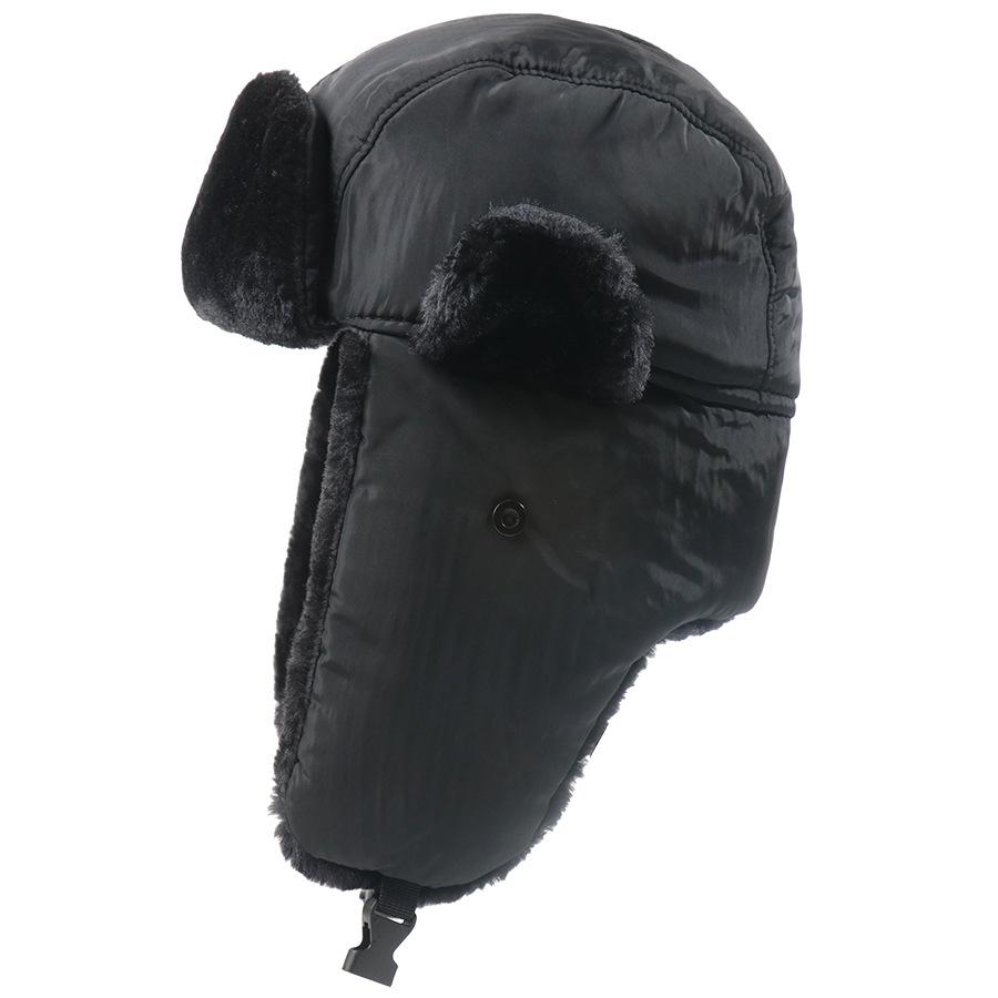 Men's Fleece Thickened Solid Color Classic Lei Feng Hat Northeast Outdoor Winter Ski Hat Ear Protection Cold and Windproof Hat