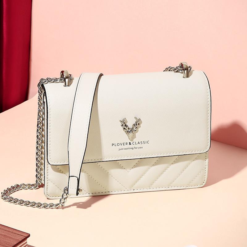 Genuine Leather Women's Bag Summer New Deer Head Bag Female High-grade Diamond Chain Shoulder Messenger Bag Birthday Gift