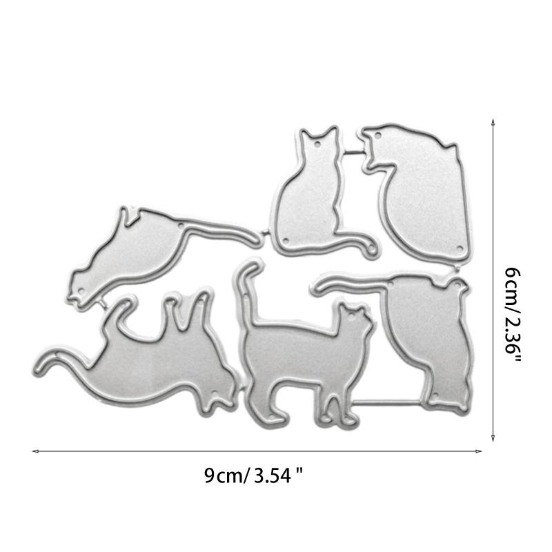 Multipurpose Kitten Animal Shape Cutting Dies Carbon Steel Die Cut Metal Embossing Stencils for Card Making Scrapbooking