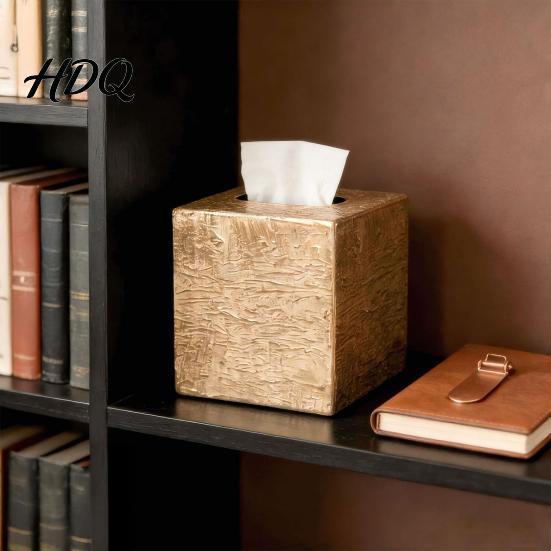 Light Luxury Tissue Box Square Box Distressed Iron Art Storage Holder