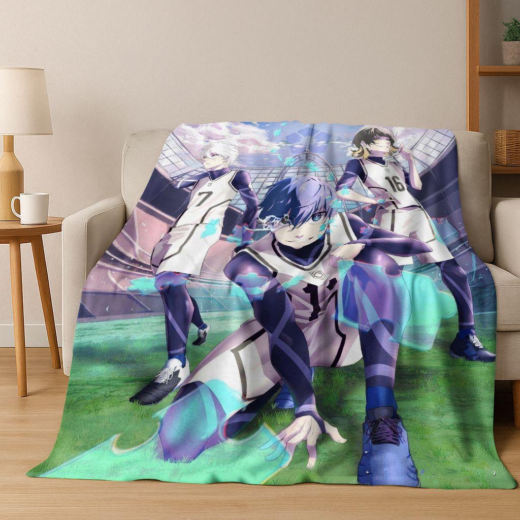

Cartoon BLUE LOCK Football Anime Isagi 3D Flannel Blanket,Warm and Cozy Soft Throw Blanket for Home Bedroom Bed Sofa Cover Kids 75x90cm
