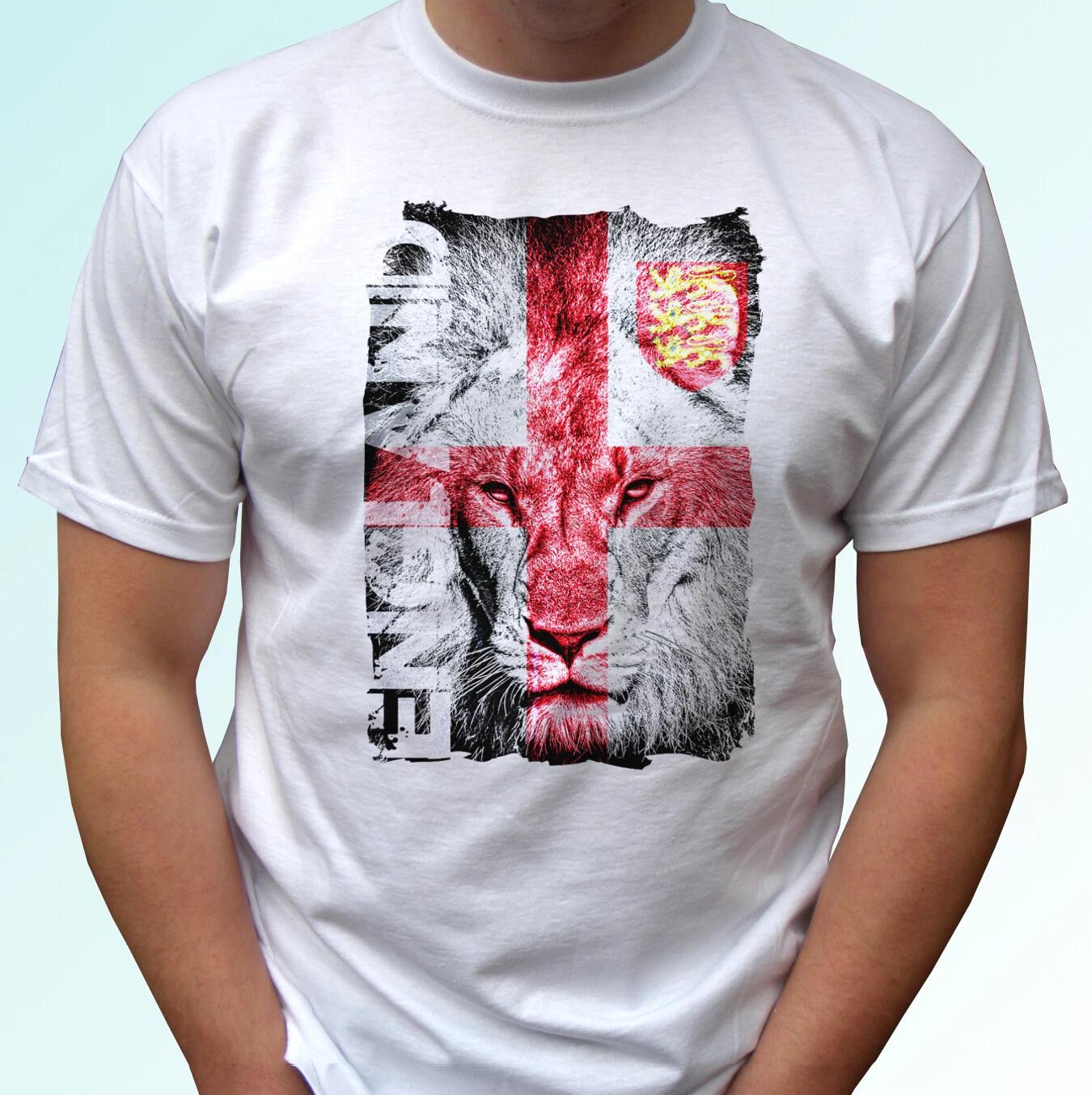

England Lion white kids boys T-Shirt GB top 3 lions tee art flag design - all sizes 110
