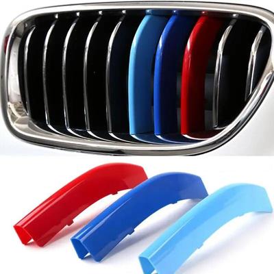 Bande de garniture de calandre avant de voiture ABS 3 couleurs 3D M, autocollant de sport automobile pour BMW E90 E60 F30 F10 X3 F25 X4 F26 X5 X6, accessoires