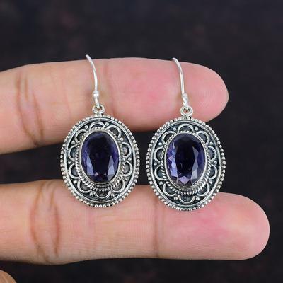 Faceted African Amethyst Earring Antique Vintage Earring 925 Sterling Silver Earrings Dainty Jewelry Gemstone Handmade Earring Wedding Gifts
