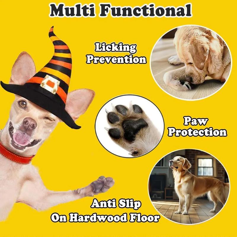 4er-Pack Heiße Haustiersocken zum Warmhalten  Große und kleine Hunde  Indoor Anti-Rutsch-Schuhe, Socken Fußüberzüge  Geeignet für alle Jahreszeiten