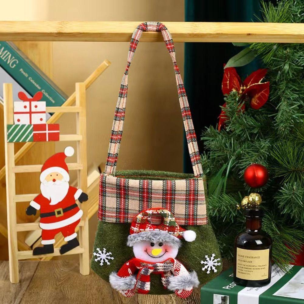 

Cartoon Christmas Handbag Checkered Gifts Candy Bag Cute Christmas Crossbody Bag Christmas 2