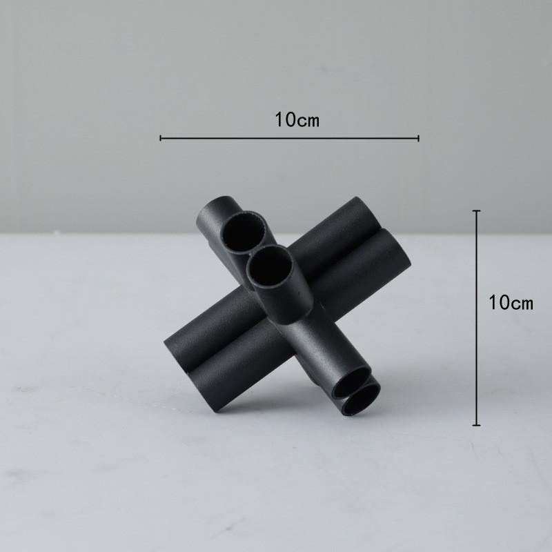 Metal Handicraft Geometric Hollow Pipe Cross Star Black Cross Knot Metal Decorative Figurines Home Decoration Accessories