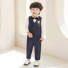 Costum Formal pentru Copii: Băiat de flori Toamnă-Iarnă Catifea Stil Britanic pentru Prima Zi de Naștere sau Spectacole.
