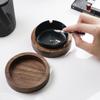 With Stainless Steel Liner Walnut Wood Ashtrays Indoor Walnut Wood With Lid Fly Ash Ashtray Ash Tray Living Room