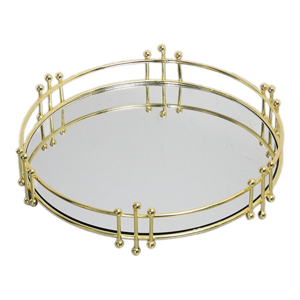 Vanity Tray Wall Mounted Mirror Round Mirrored Ideal Gift Jewelry Tray for