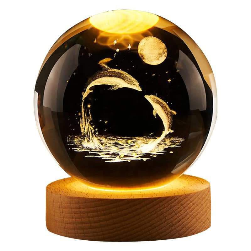 Crystal Ball USB Night Light Romantic Desktop Ornaments Unique Anniversary Gift