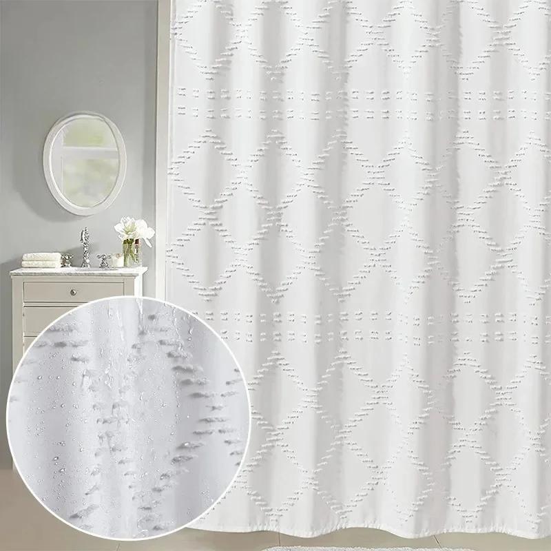 Wasserdicht Einfach Schwarz Weiß Regentropfen Duschvorhang Modernes Bauernhaus Duschvorhänge für Badezimmerdekor