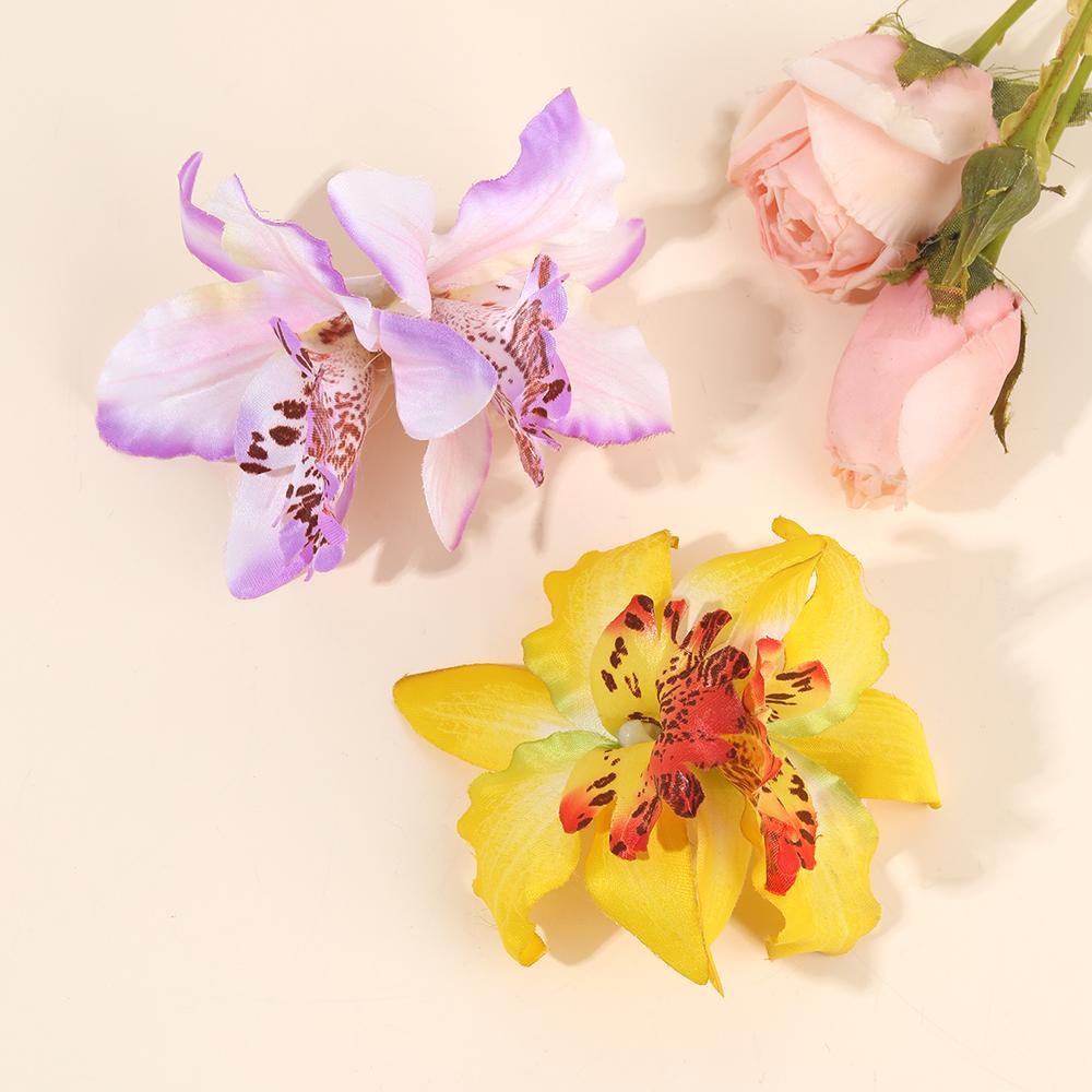 

2 шт. Гавайские заколки для волос с цветами, заколки-автоматы с цветами гибискуса, женские заколки для волос с искусственными цветами, свадебные аксессуары для пляжной вечеринки