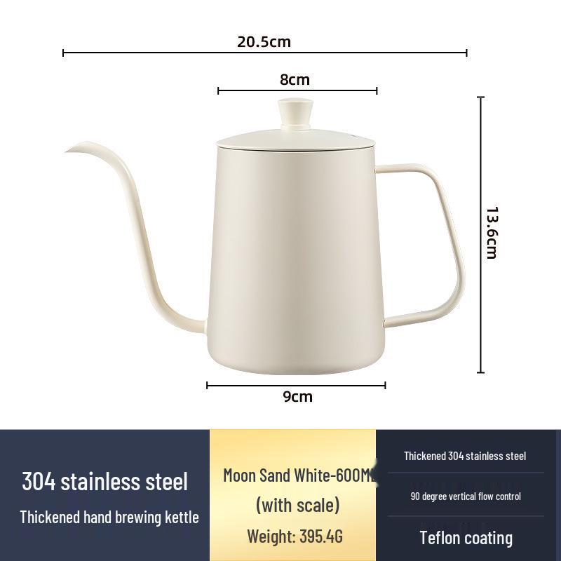 Černá teflonová nerezová mini konvička s husím krkem pro přípravu kávy metodou pour over