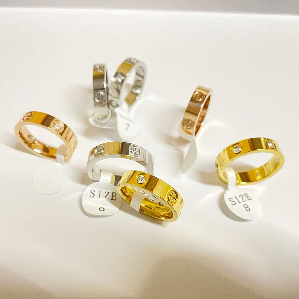 Klassischer Kreuz-Edelstahl-Liebesring für Damen Herren Roségold Farbe Paar CZ-Kristallringe Luxuriöser Schmuck Hochzeitsgeschenk