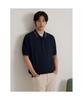 Binpolmen Crochet Tipping Collar Neck Knit Navy