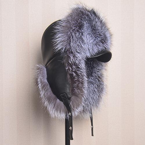 Hot High-end Luxury Fur Hat Men's Fox Fur Hat Lei Feng Cap Ear Cap Fur Necessary Hat Real Fur Hat 100% Sheepskin Top Fox Hat
