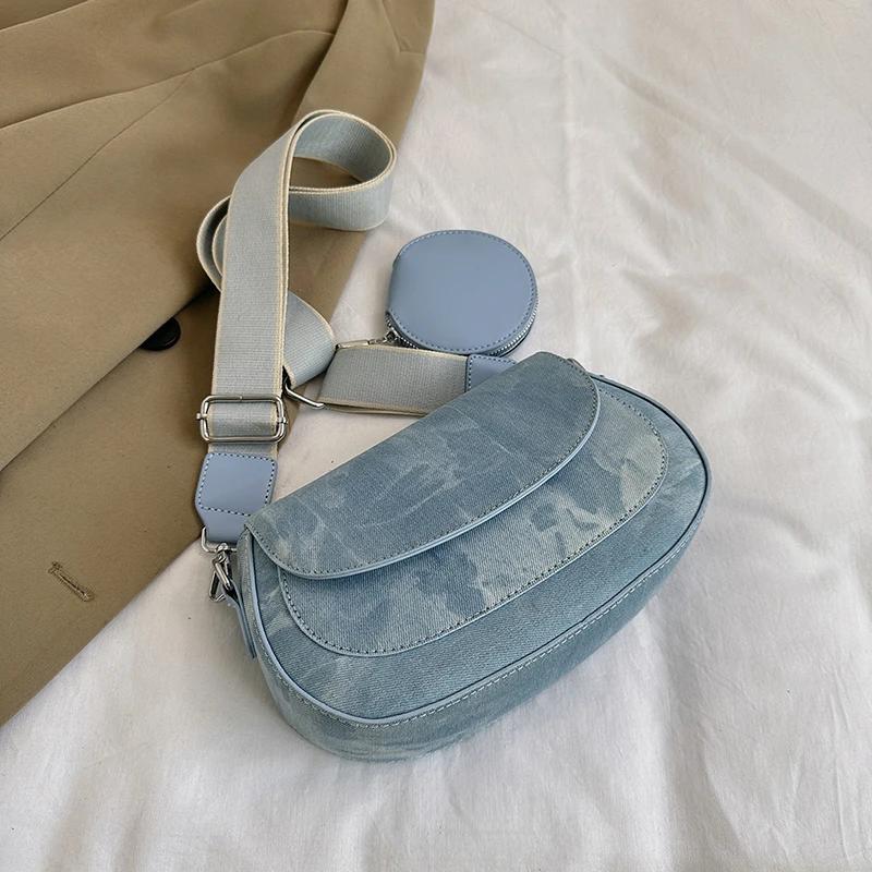 

Винтажная джинсовая сумка через плечо для женщин, повседневная сумка-мессенджер из искусственной кожи, женская дорожная сумка