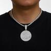New Creative Round Shield Pattern Pendant, European and American Hip Hop Trendy Men's Pendant Necklace