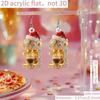 Cross-border new Christmas hat coffee machine earrings flat acrylic Christmas gift golden coffee machine earrings