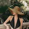 Korean Style Solid Color Wide Brim Sun Hat Women's Beach Straw Hat Foldable Spring Summer UV Protection Fashion Sunshade