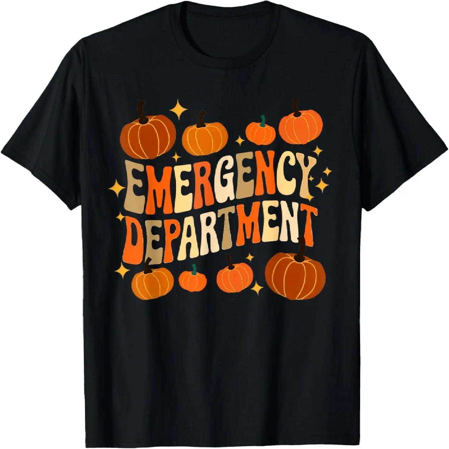 Funny ER Nurse Thanksgiving Emergency Dept Groovy T-Shirt XXXXXL чёрный