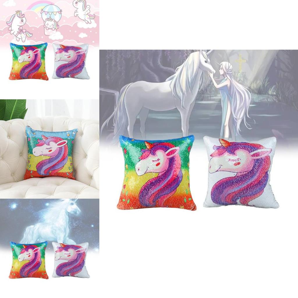 Colorful Cartoon Sequin Pillowcase For Diy Sofa Cushion And Car Seat Decor 40x40cm