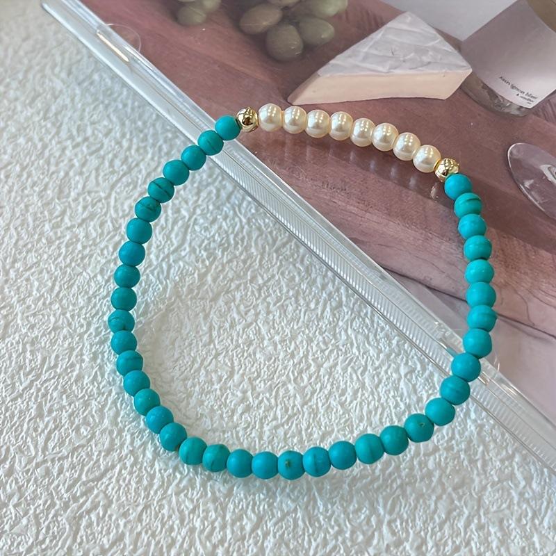 JYL TS Bracelet Turquoise  Delicate Design Enhances Elegance & Calm T312 темно-голубой