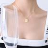 Niche Chinese Style Pendant Necklace: Wealth & Prosperity, 18K Gold Plated Titanium Steel Clavicle Chain